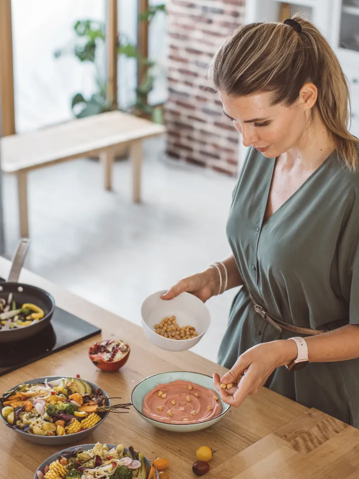 Preparing a meal at home